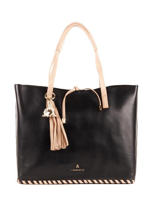 L'ATELIER DU SAC MIDNIGHT IN PARIS Shopper bag with clutch black/tan - Women’s Bags