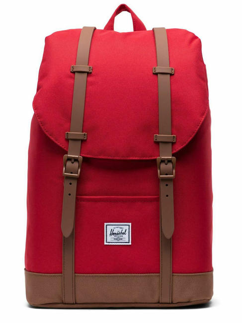 HERSCHEL backpack Model RETREAT MID-VOLUME, 13 "PC holder RED / SADDLE BROWN - Backpacks & School and Leisure
