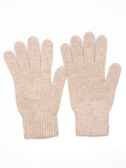 POLLINI guanti With lurex threads beige - Gloves