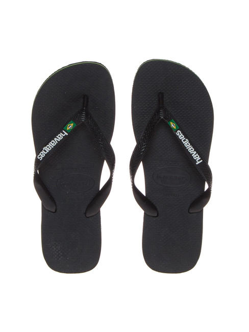 HAVAIANAS BRASIL LOGO Men's flip flops black black - Unisex shoes