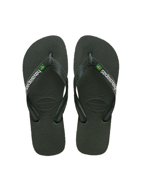 HAVAIANAS BRASIL LOGO Men's flip flops olivegreen - Unisex shoes
