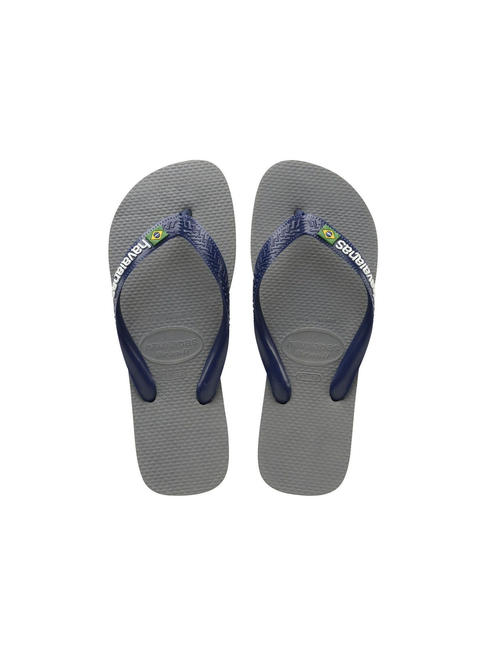 HAVAIANAS BRASIL LOGO Men's flip flops STEEL / GRAY / NAVY - Unisex shoes