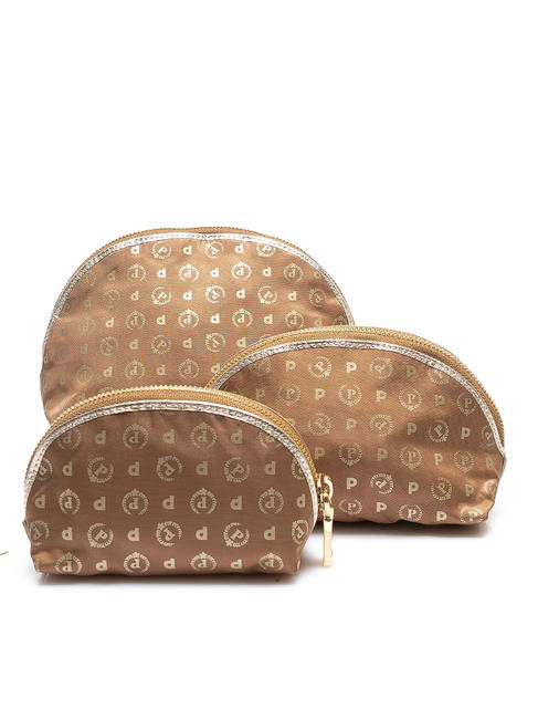 POLLINI  HERITAGE SOFT Tris Necessaire heritage soft nylon bag brown / gold - Sachets & Travels Cases