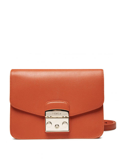 FURLA METROPOLIS S METROPOLIS S Mini shoulder bag, in leather tangerine - Women’s Bags