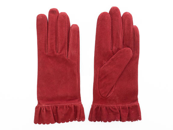 TOSCA BLU guanto con rouche in suede  bordeaux - Gloves