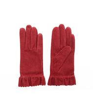 TOSCA BLU guanto con rouche in suede  bordeaux - Gloves - 1