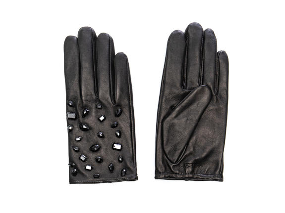 TOSCA BLU guanto in pelle con strass  Black - Gloves