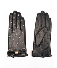 TOSCA BLU guanto in pelle pois e fiocchetto  Black - Gloves - 1