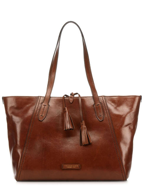 THE BRIDGE FLORENTIN Leather shopping bag BROWN - Women’s Bags