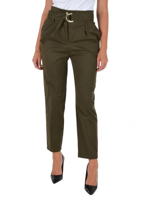 LIUJO Pantalone Chino High-waisted armygreen - Women's Pants