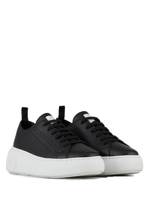 ARMANI EXCHANGE SUPER ACTION Leather sneakers with platform Black / black - Women’s shoes