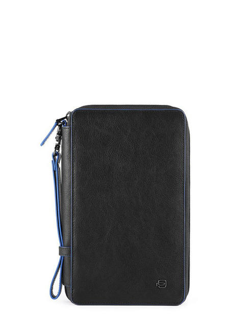 PIQUADRO BLUE SQUARE Leather document holder with cuff Black - Men’s shoes