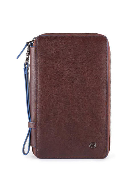PIQUADRO BLUE SQUARE Leather document holder with cuff MORO - Men’s shoes