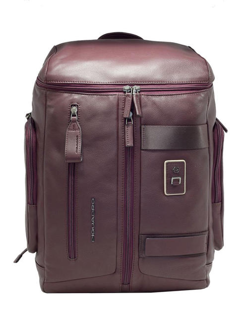 PIQUADRO DIONISIO 14.1 "laptop backpack in leather bordeaux - Laptop backpacks