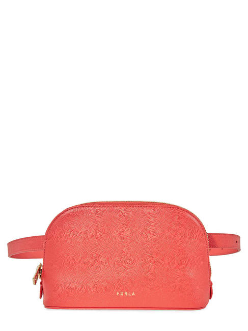 FURLA CODE Mini pouch bag in leather fire - Hip pouches