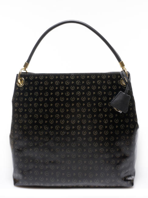 POLLINI HERITAGE Bag in vitrified canvas and leather Black - Women’s Bags