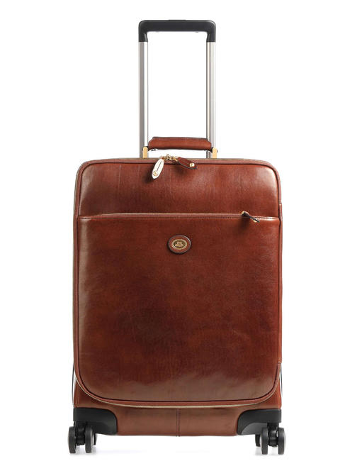 THE BRIDGE STORY Hand luggage trolley, in leather BROWN - Hand luggage