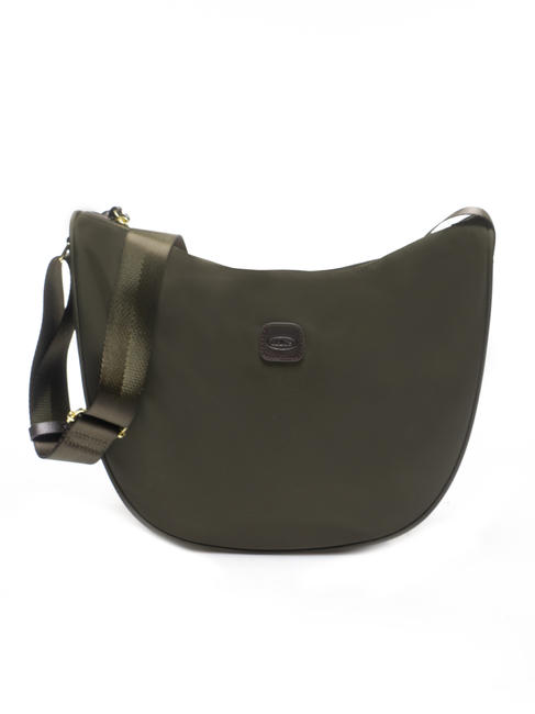BRIC’S X-COLLECTION Small crescent bag olive / dark brown - Women’s Bags