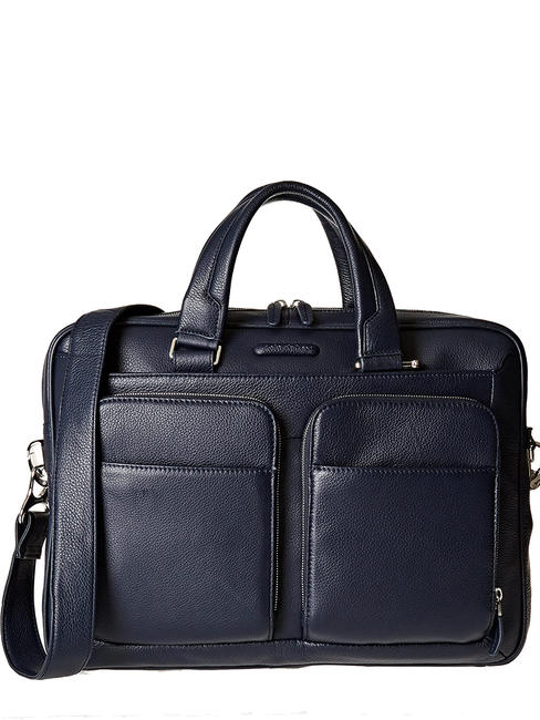 PIQUADRO MODUS Leather briefcase for pc 14 " blue - Work Briefcases