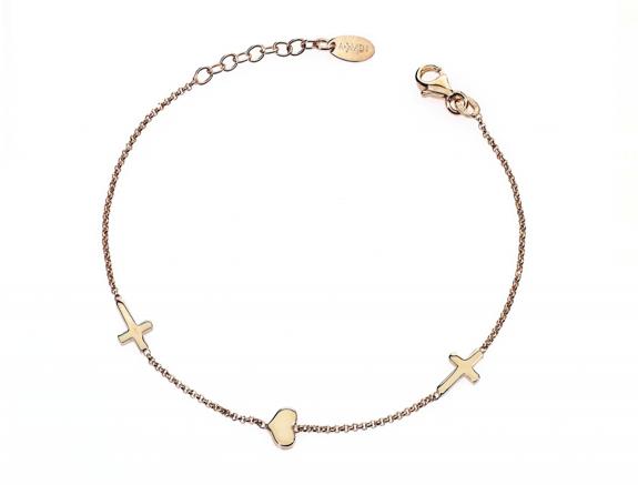 AMEN PREGA E AMA Rose silver bracelet rose - Bracelets