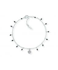 AMEN CANDY CHARM Bracelet in rhodium-plated silver with black crystals and white zircons - Bracelets