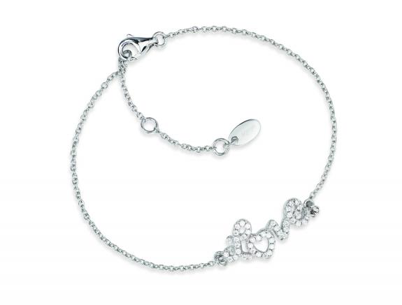 AMEN TI AMO Bracelet in rhodium silver and white zircons rhodium - Bracelets