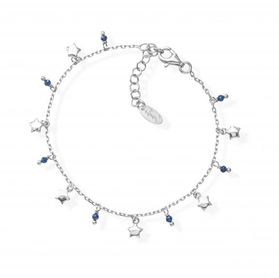 AMEN CANDY CHARM Stars bracelet in rhodium silver and blue crystals rhodium - Bracelets