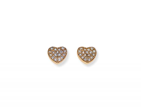 AMEN COCCOLE LUXURY Little heart earrings in silver rose and white zircons rose - Earrings