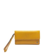 PIQUADRO CAMPIONARIO - BLACK SQUARE Clutch bag with cuff, in leather Yellow - Tablet holder& Organizer - 1