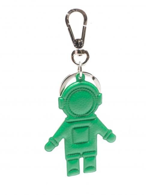 COCCINELLE ASTRONAUTA Leather and metal key ring ALIEN GREEN - Key holders