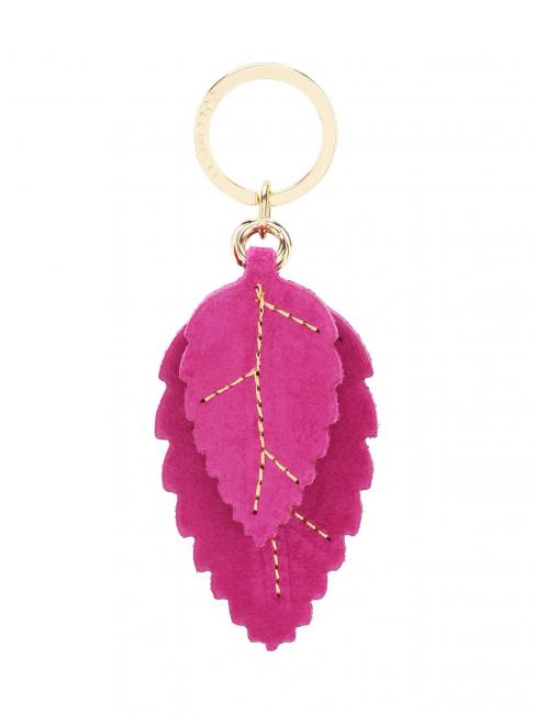 COCCINELLE FOGLIE Keychain in suede leather and metal ULTRA VIOLET - Key holders
