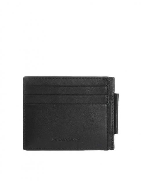 PIQUADRO URBAN Flat leather credit card holder Black - Men’s Wallets