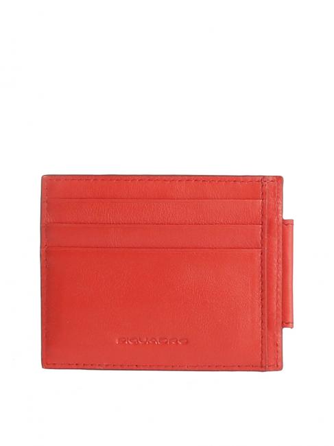 PIQUADRO URBAN Flat leather credit card holder RED - Men’s Wallets