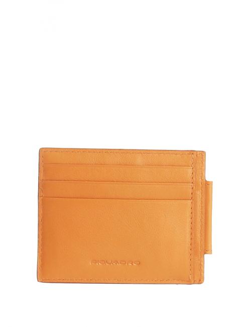 PIQUADRO URBAN Flat leather credit card holder ORANGE - Men’s Wallets