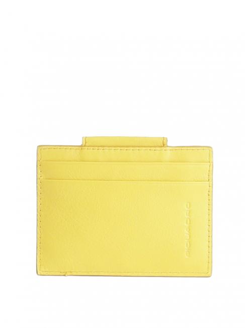 PIQUADRO URBAN Credit card holder in leather Yellow - Men’s Wallets