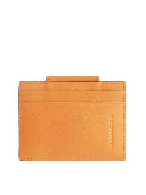 PIQUADRO URBAN Credit card holder in leather ORANGE - Men’s Wallets