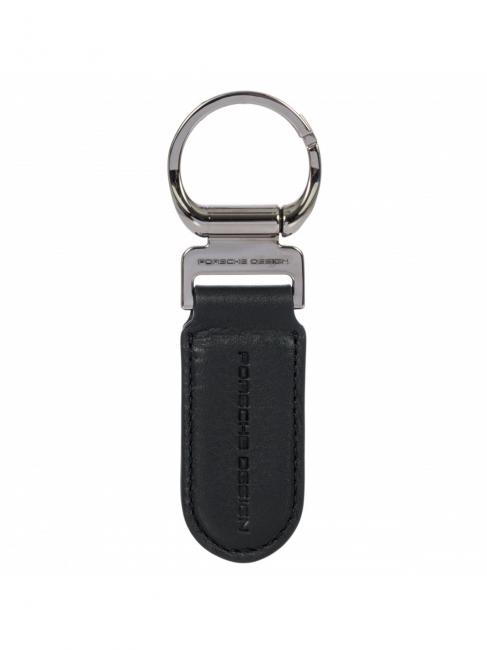 PORSCHE DESIGN OVAL Leather keychain Black - Key holders