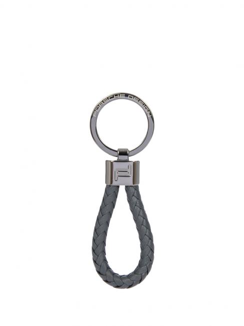 PORSCHE DESIGN LEATHER CORD Made in Italy keychain GREY - Key holders