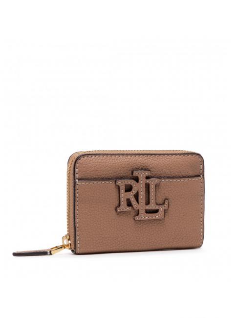 RALPH LAUREN LOGO Mini zip around leather wallet nude - Women’s Wallets