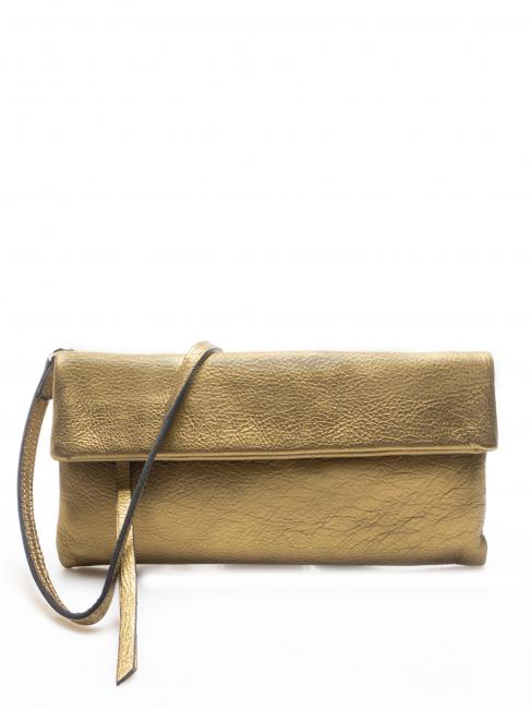 GIANNI CHIARINI CHERRY Metallic leather shoulder bag Golden leaf - Women’s Bags