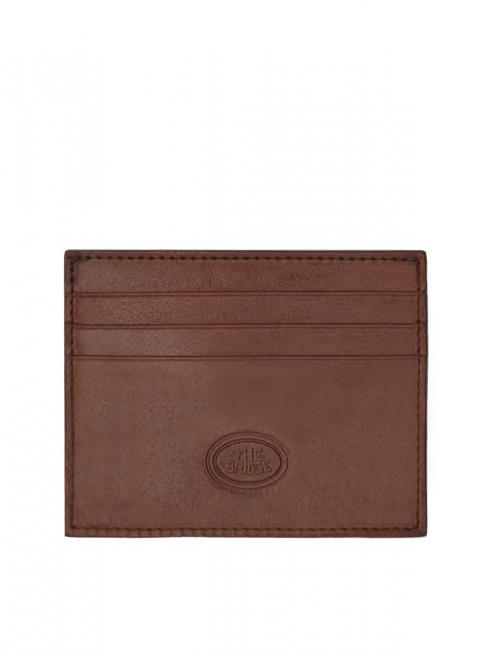 THE BRIDGE STORY Flat leather card holder BROWN - Men’s Wallets