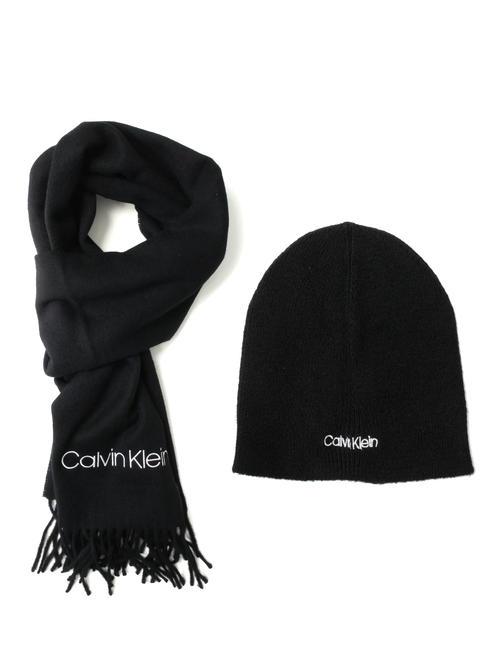 CALVIN KLEIN BASIC Wool hat and scarf ckblack - Scarves