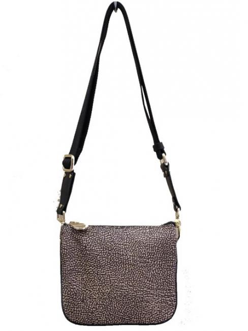 BORBONESE ECO LINE Shoulder mini bag, with shoulder strap OP / NATURAL / BLACK - Women’s Bags