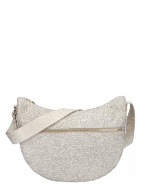 BORBONESE LUNA M LUNA Shoulder bag in jet fabric op sand - Women’s Bags