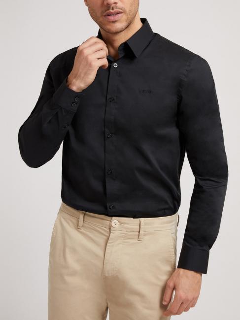GUESS CORE  Stretch cotton shirt jetbla - Men's Shirts