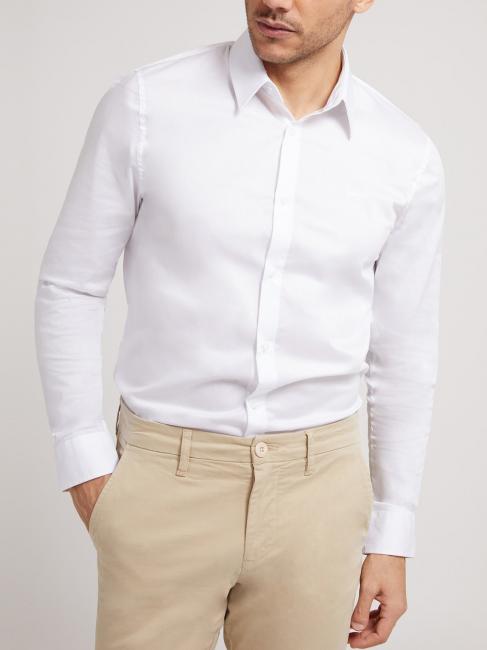 GUESS SUNSET sunset camicia manica lunga Stretch cotton shirt purwhite - Men's Shirts