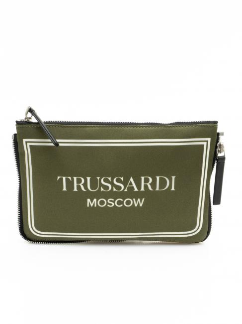 TRUSSARDI CITY POCKET Hand clutch bag moscow green - Women’s Bags