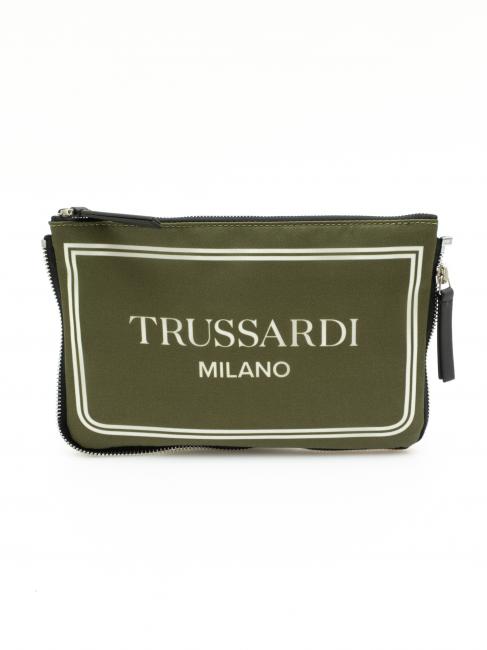 TRUSSARDI CITY POCKET Hand clutch bag milan green - Women’s Bags
