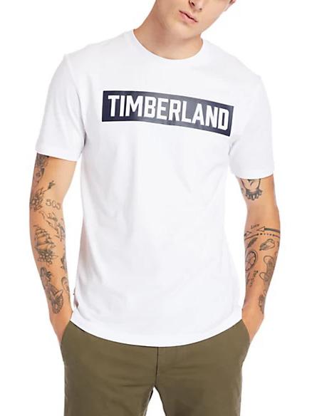 TIMBERLAND SS 3D EMBOSSED Embossed logo T-shirt white - T-shirt
