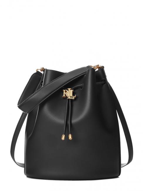 RALPH LAUREN ANDIE Bucket bag in leather BLACK - Women’s Bags